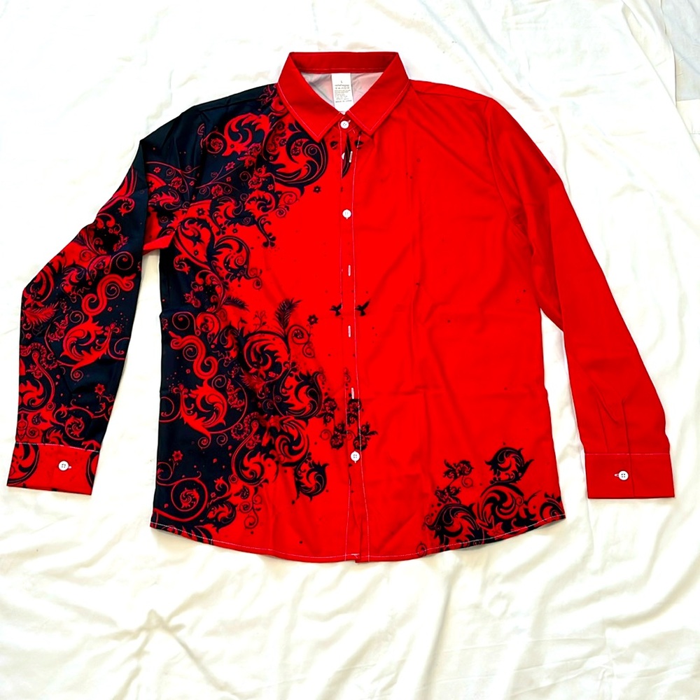 Graphic Men’s long sleeve shirt size large 100 % polyester